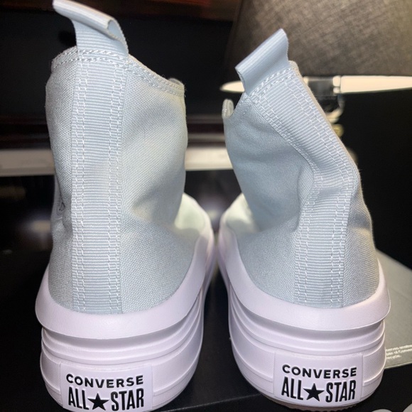Converse Women's High-Top Sneakers - Light Blue - Double Platform - Picture 3 of 3